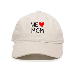 We Love Mom Baseball Cap Embroidered Cotton Adjustable Dad Hat