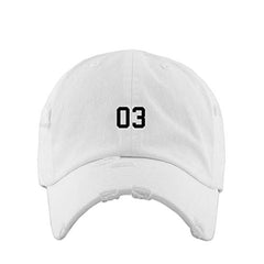 #03 Jersey Number Dad Vintage Baseball Cap Embroidered Cotton Adjustable Distressed Dad Hat