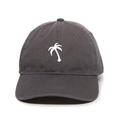 Palm Tree Slanted Baseball Cap Embroidered Cotton Adjustable Dad Hat